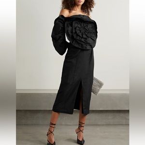 MARA HOFFMAN Valeria one-sleeve organic cotton and linen-blend midi dress